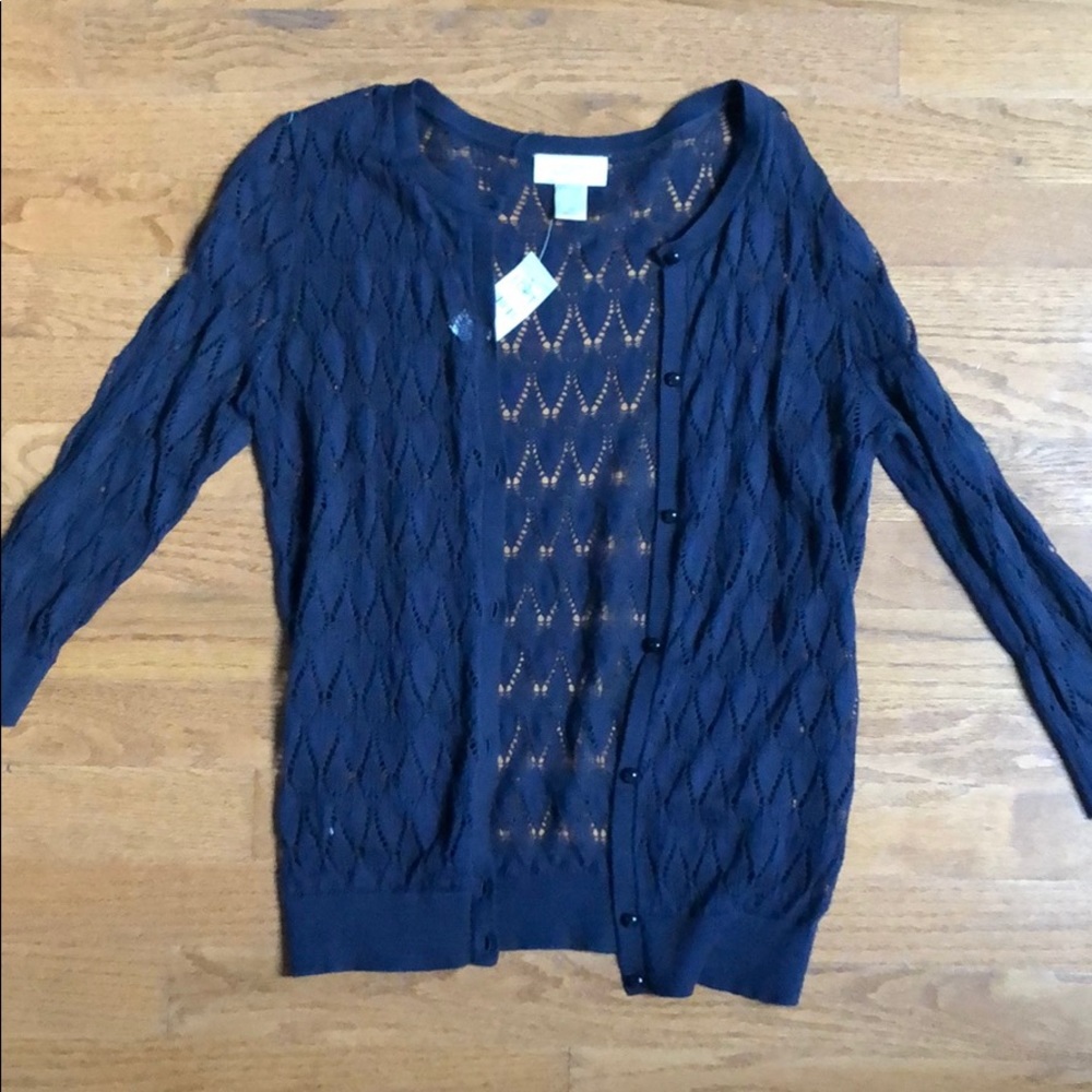 LOFT Navy Lace Cardigan